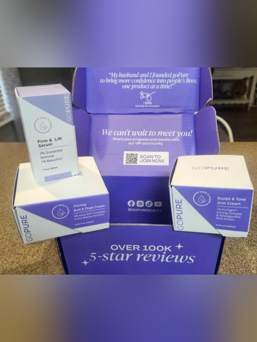 Go Pure Skincare Set- Firming Butt&Thigh Cream,Firm&Lift Serum, Sculpt&Tone Arm